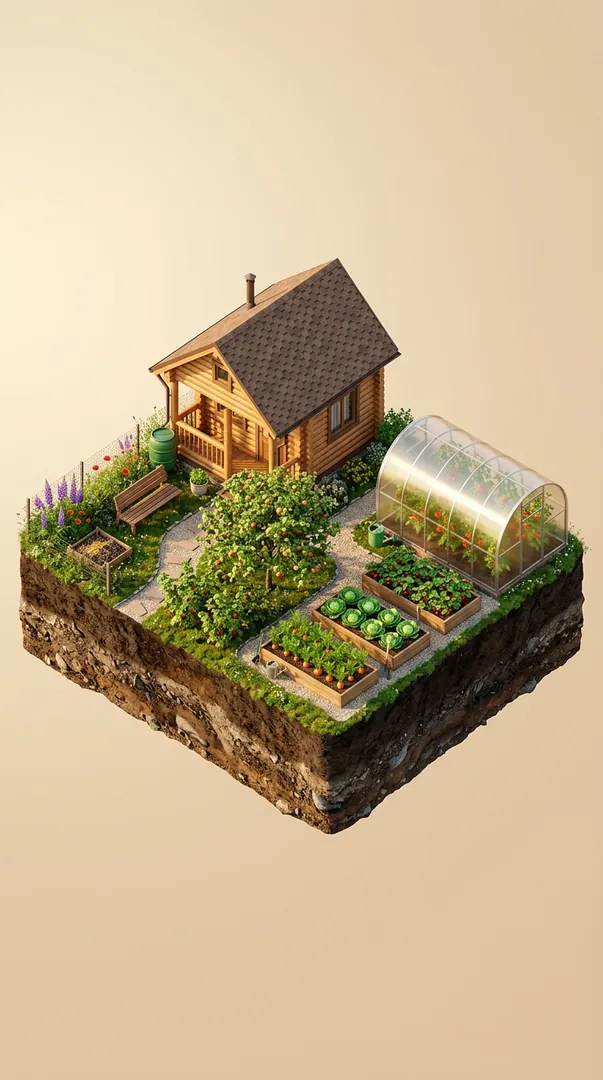 Plotia 2.5D interactive cozy garden diorama